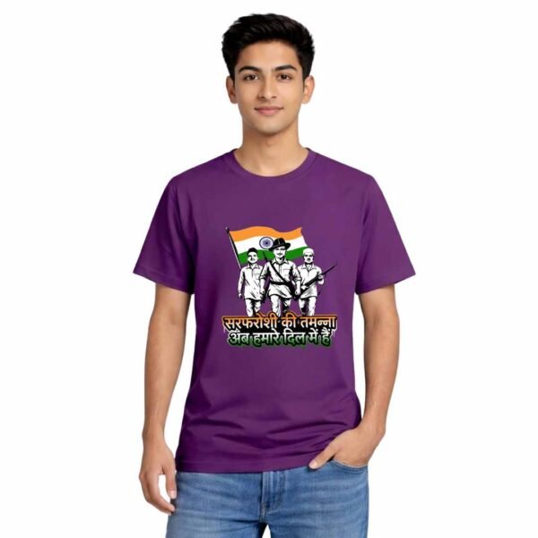 Sarfaroshi ki Tamanna White Avatar Bhagat Singh Tshirt Round Neck Half Sleeve