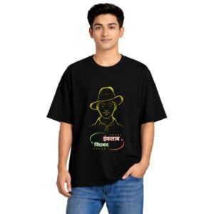 Unisex Oversized Yellow Neon Inquilab Zindabad Bhagat Singh Tshirt