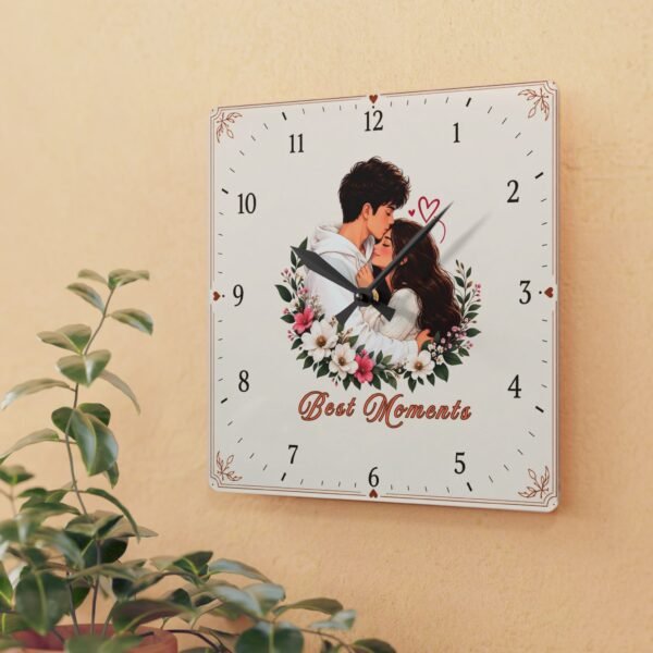 Anniversary Gift for Couple, Timeless Acrylic Wall Clock, Romantic Keepsake for Two, Couple Love Decor, Wedding Anniversary Present